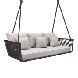 [54923CO] Vallarta columpio sofa cuerda gris tela loneta