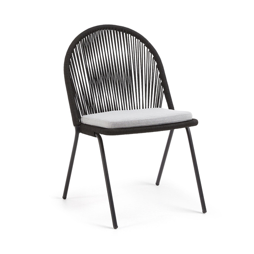 [CC0720S01F] Stad silla metal negro cojin tela curri // Exterior techado PEDIDO ESPECIAL 20 PZAS