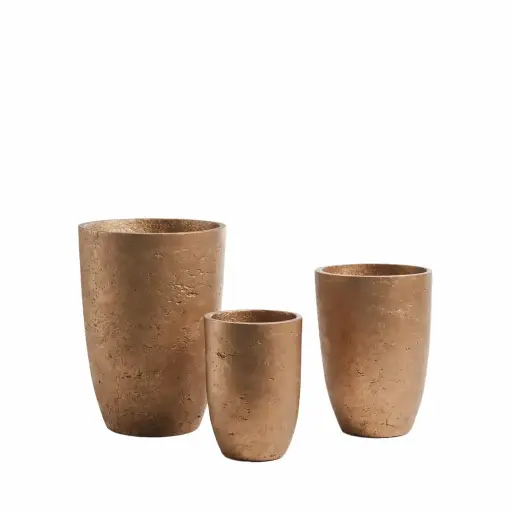 [AA1153RF84] Low set de 3 maceteros cobre // Outlet