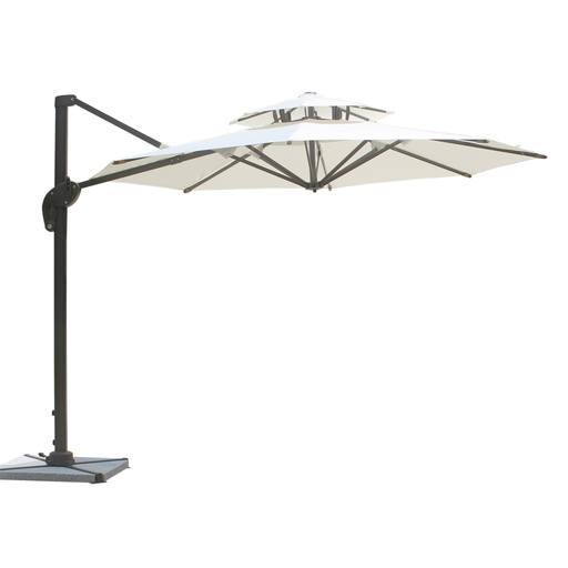 [71553SO] Tuscany arm sombrilla blanca con base // Exterior 100%