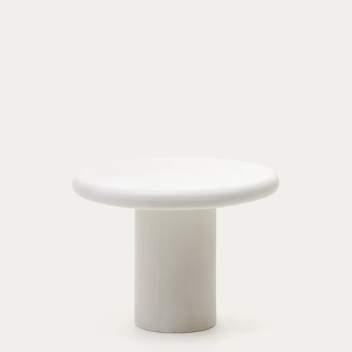 [J0100090PR05] Addaia mesa redonda de cemento blanco Ø90 cm