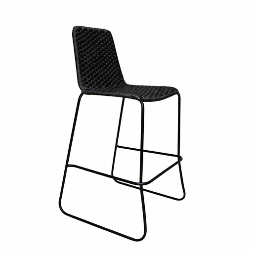 [62303BA] Cocula banco metal negro cuerda negro // Exterior techado