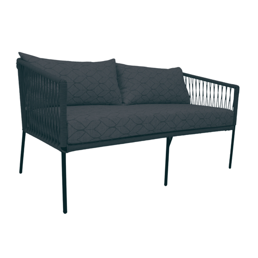 [62335SO] Tequila love seat acero galvanizado textilene negro y cojinería loneta // Exterior 100%
