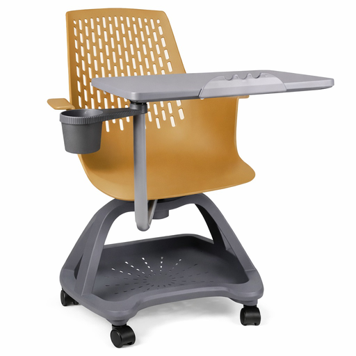 [62359PUN] Partner pupitre mesa banco giratorio con ruedas color naranja // MP