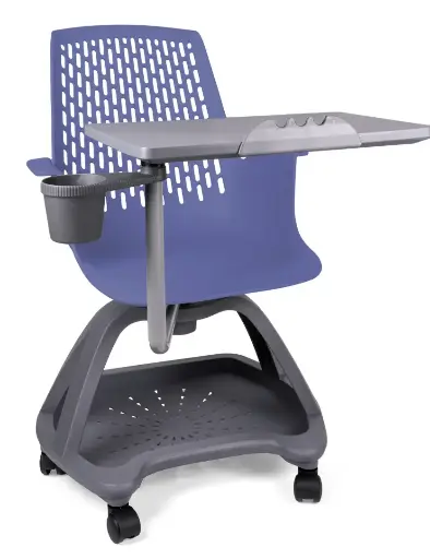 [62359PUA] Partner pupitre mesa banco giratorio con ruedas color azul
