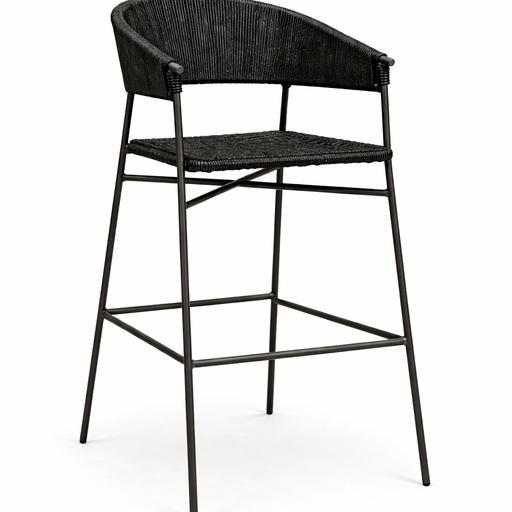 [62648BA] Zamora banco metal negro cuerda negra