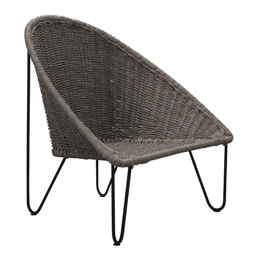 [CMX038] Cabo sillón metal negro y cuerda // Exterior techado
