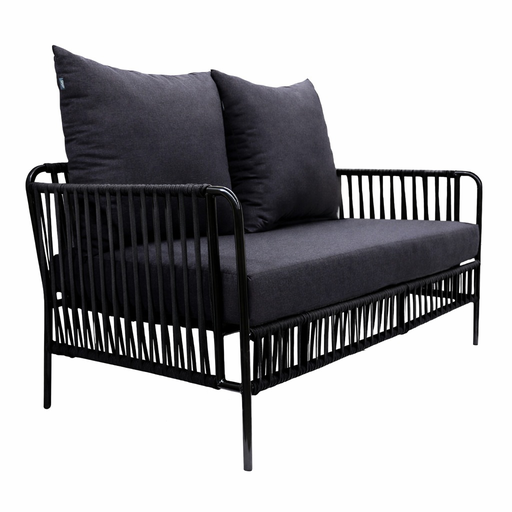 [58982SIT] Chetumal love seat acero galvanizado negro textilene negro y loneta // Exterior 100%