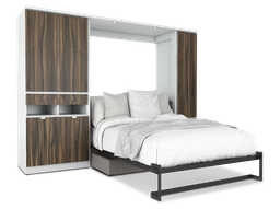 [TB-TZ] Todden conjunto de cama abatible,clóset,sofá y mesa matrimonial laminado de madera color tzalam // MS