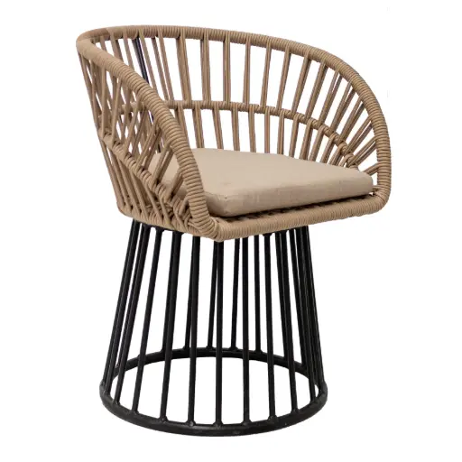 [48963SIT] Campeche silla acero galvanizado, textilene y loneta // Exterior 100 %