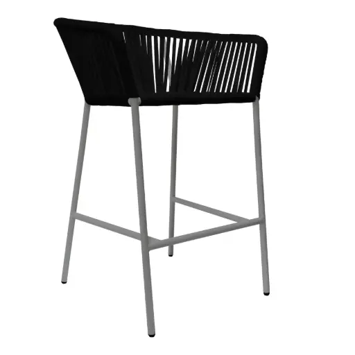 [CMX035T ] Jalisco banco acero galvanizado negro cuerda textilene negra // Exterior 100%