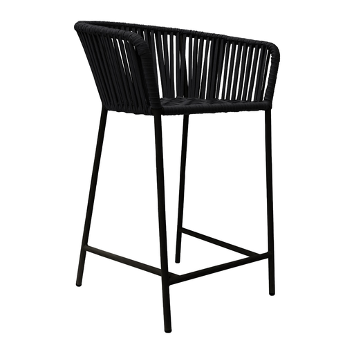 [CMX035T ] Jalisco banco acero galvanizado negro cuerda textilene negra // Exterior 100%
