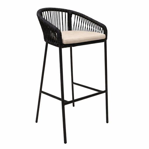 [53727BAT] Tequila banco acero galvanizado negro cuerda textilene negra // Exterior 100% 