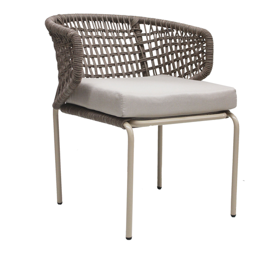 [CMX-SI-007T] Chamela silla acero galvanizado beige, textilene beige y loneta // Exterior 100% 