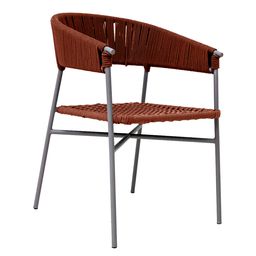 [ZAE02731] Zamora silla metal gris cuerda terracota