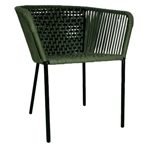 [58907SIT] San Luis silla acero galvanizado negro cuerda textilene verde // Exterior 100% 