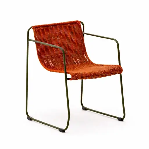 [62679SIT] Nam silla apilable acero galvanizado textilene terracota // Exterior 100% 
