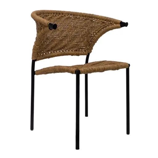 [7744SIT] Taxco silla acero galvanizado negro y textilene // Exterior 100% 