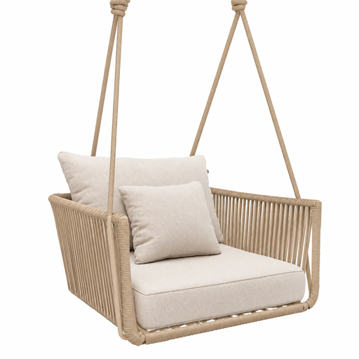 [65083COT] Vallarta columpio sillón acero galvanizado beige textilene beige loneta // Exterior 100% 