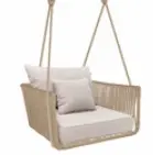[65083COT] Vallarta columpio sillón acero galvanizado beige textilene beige loneta // Exterior 100% 