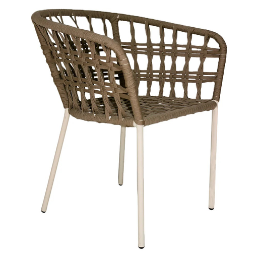 [65115SI] Jamay silla metal beige cuerda nylon beige // Exterior techado