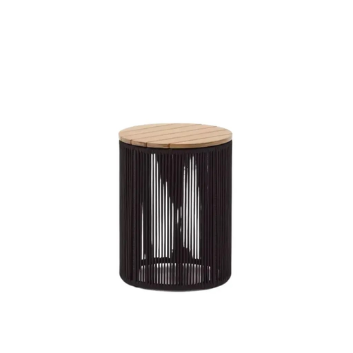 [62902MET] Dandara mesa auxiliar 40 cm acero galvanizado negro textilene negro // Exterior 100%