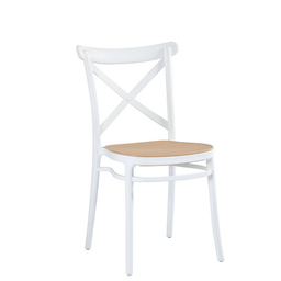 [59434SI] Cross back silla de exterior blanca