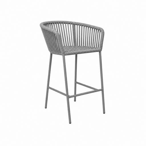 [59729BA] Ameca banco metal gris cuerda gris // Exterior techado