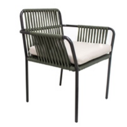 [58259SI] Merida silla metal negro cuerda gris