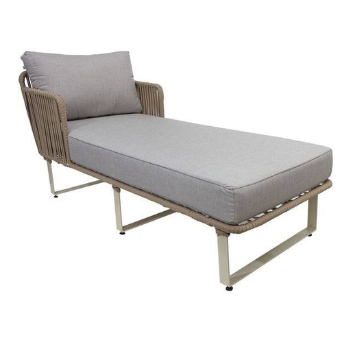 [50166CAT] Vallarta camastro metal beige cuerda textilene beige tela loneta // Exterior 100% 