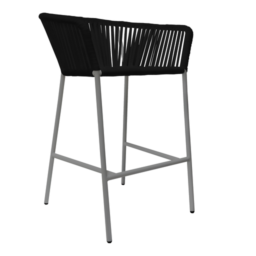 [50622BA] Jalisco banco metal gris cuerda negra // Exterior techado