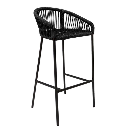 [54881BA] Tequila banco counter metal negro cuerda negra