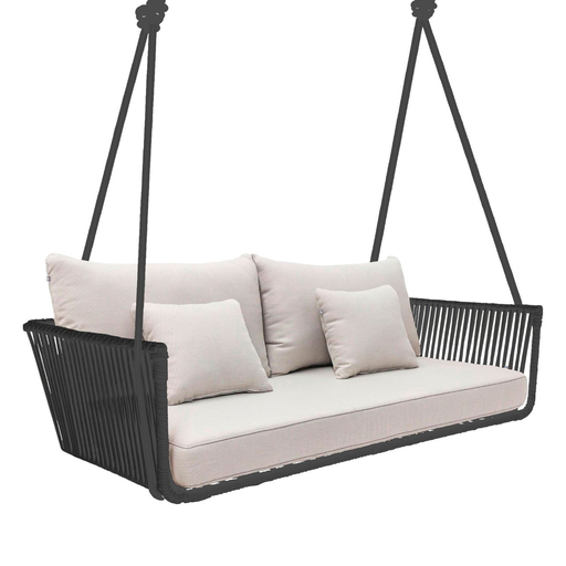 [54921CO] Vallarta columpio love cuerda gris con cojinería // Exterior techado