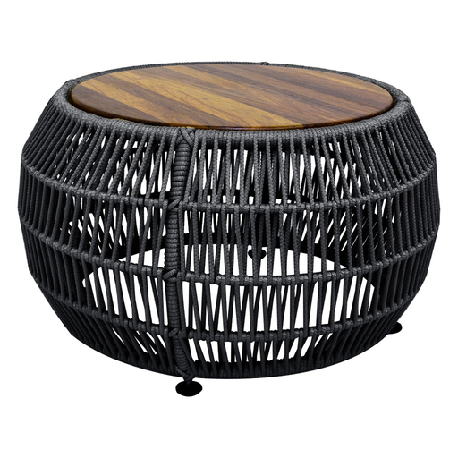 [61935ME] Acatic mesa de centro cuerda negra // Exterior techado