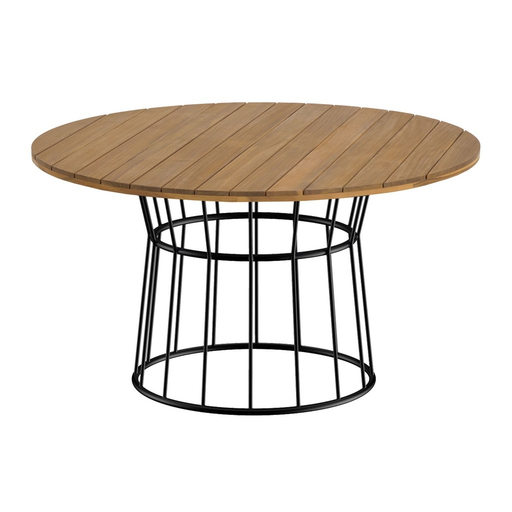[5275ME] Campeche mesa de comedor cubierta de madera 140 cm de diametro // Exterior techado