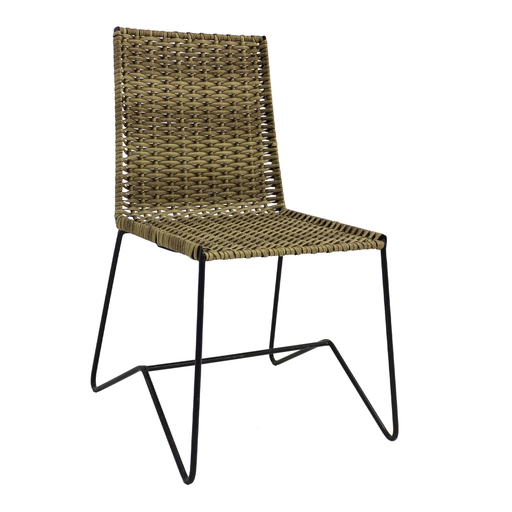 [CMX045] Ajijic silla metal negro y rattán sintético // Exterior techado