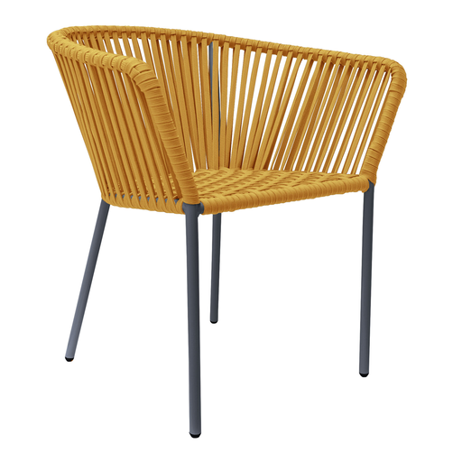 [50386SI] Jalisco silla metal gris cuerda mango // Exterior techado