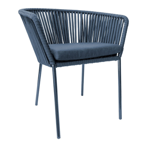 [CMX027BCA] Jalisco silla metal gris cuerda gris cojín  // Exterior techado