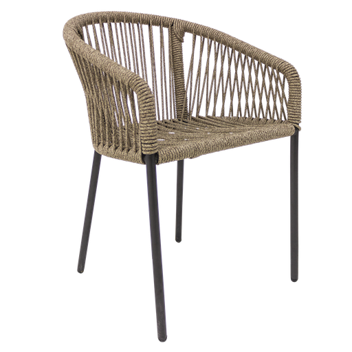 [CMXS21T] Tequila silla metal negro cuerda beige // Exterior techado