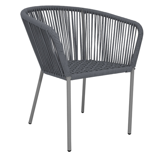 [53268SI] Ameca silla estructura gris cuerda gris // Exterior techado