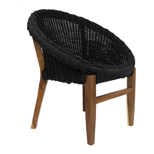 [CMX034B] Cuixmala silla metal gris base madera cauerda negra PEDIDO ESPECIAL 10 PZAS MIN. // Exterior techado
