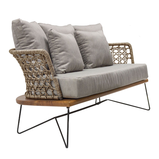 [50090SO] Yelapa love seat cuerda beige cojinería loneta exterior // Pedido especial