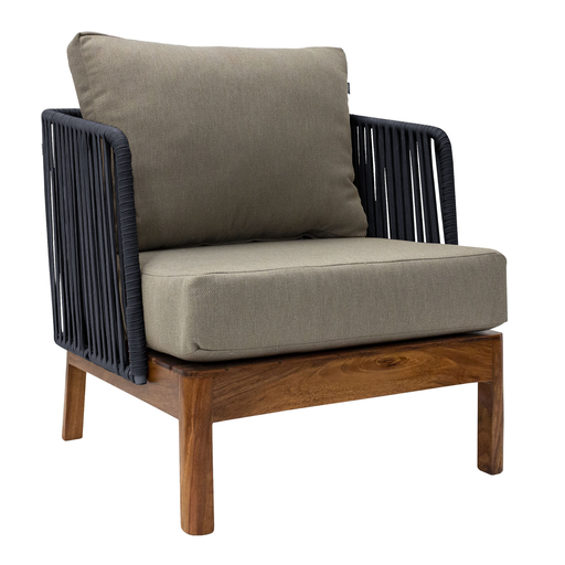 [50573SI] Oaxaca sillon cuerda gris tela loneta antidecoloración // Exterior techado